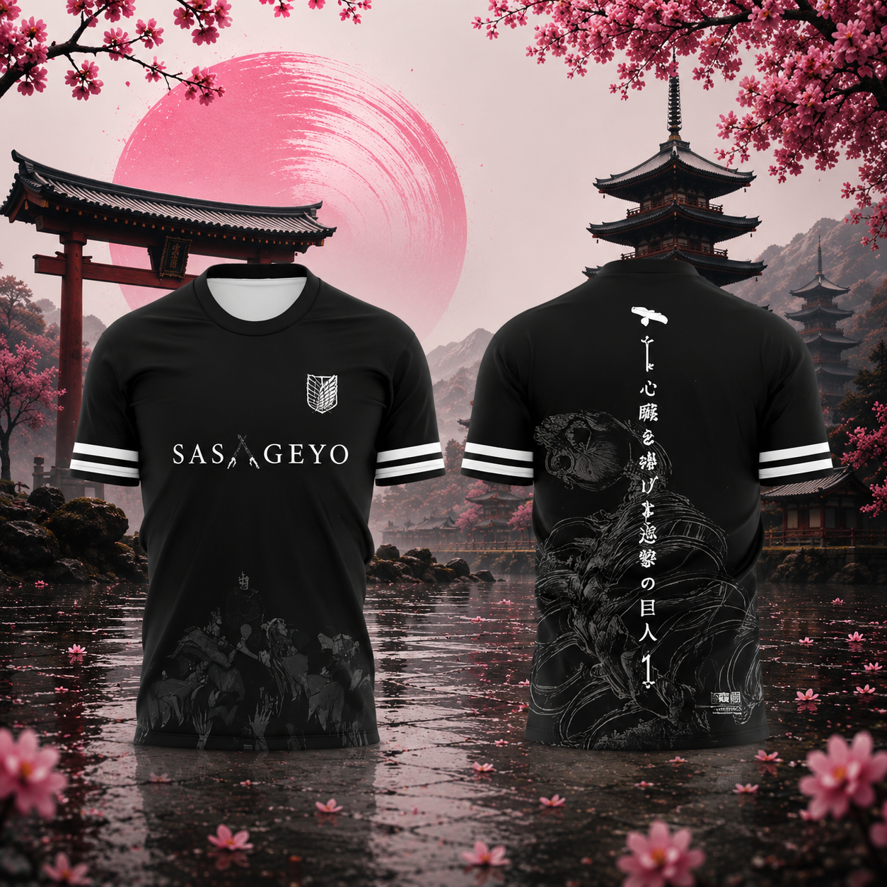 Maillots de football L'Attaque des Titans SNK Eren Mikasa Levi | Sakura Hors-Jeu