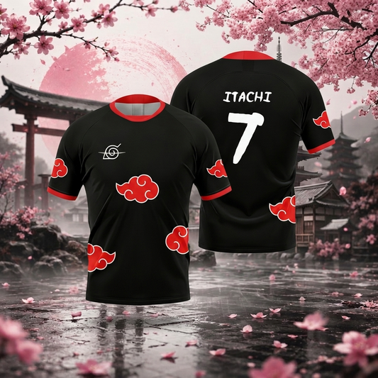 Naruto Itachi Akatsuki Cloud Football Jersey| Sakura Offside