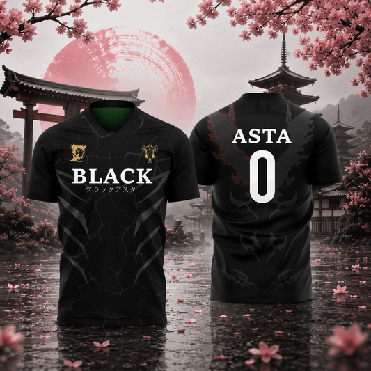 Black Clover Asta Anti Magic Knight Football Jersey | Sakura Offside