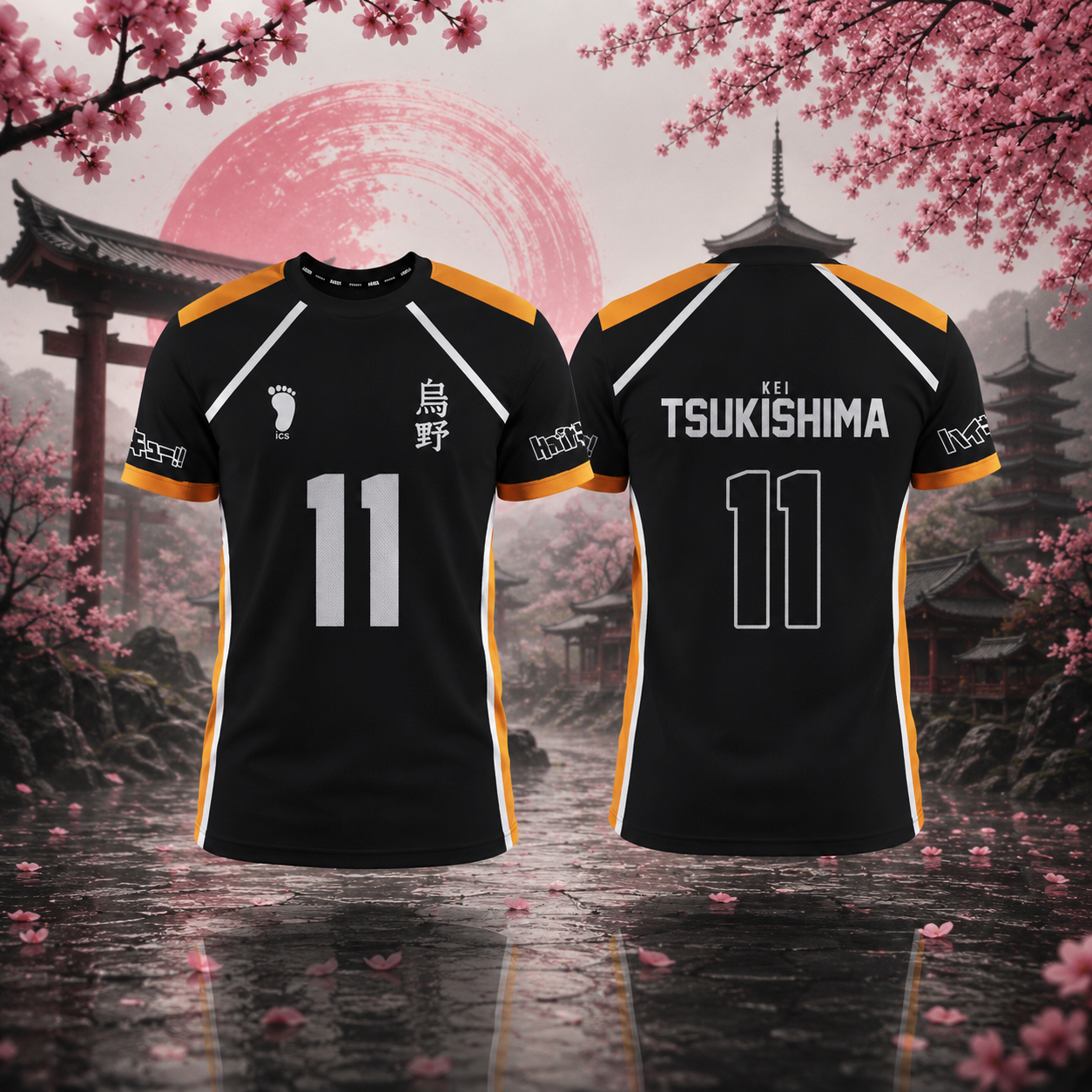 Maillot Noir Équipe Karasuno Haikyuu | Sakura Offside