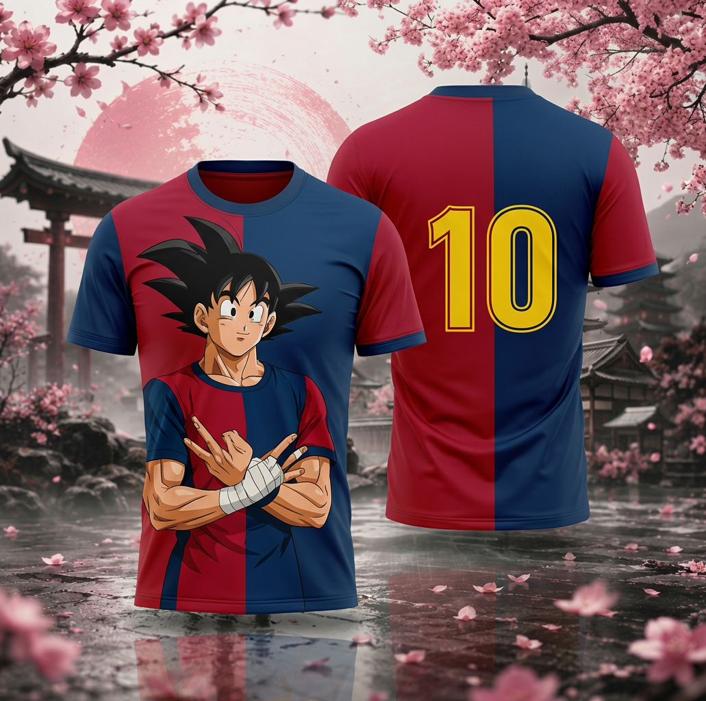 Dragon Ball Goku Barcelona Style Football Jersey | Sakura Offside