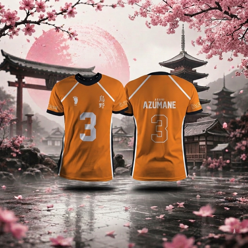 Uniforme naranja del equipo Karasuno Haikyuu | Sakura en fuera de juego