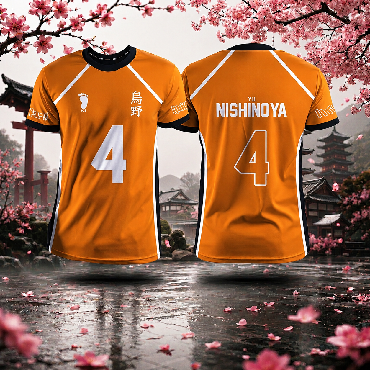 Uniforme naranja del equipo Karasuno Haikyuu | Sakura en fuera de juego