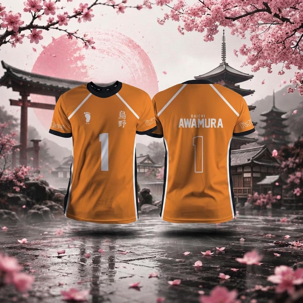 Uniforme naranja del equipo Karasuno Haikyuu | Sakura en fuera de juego
