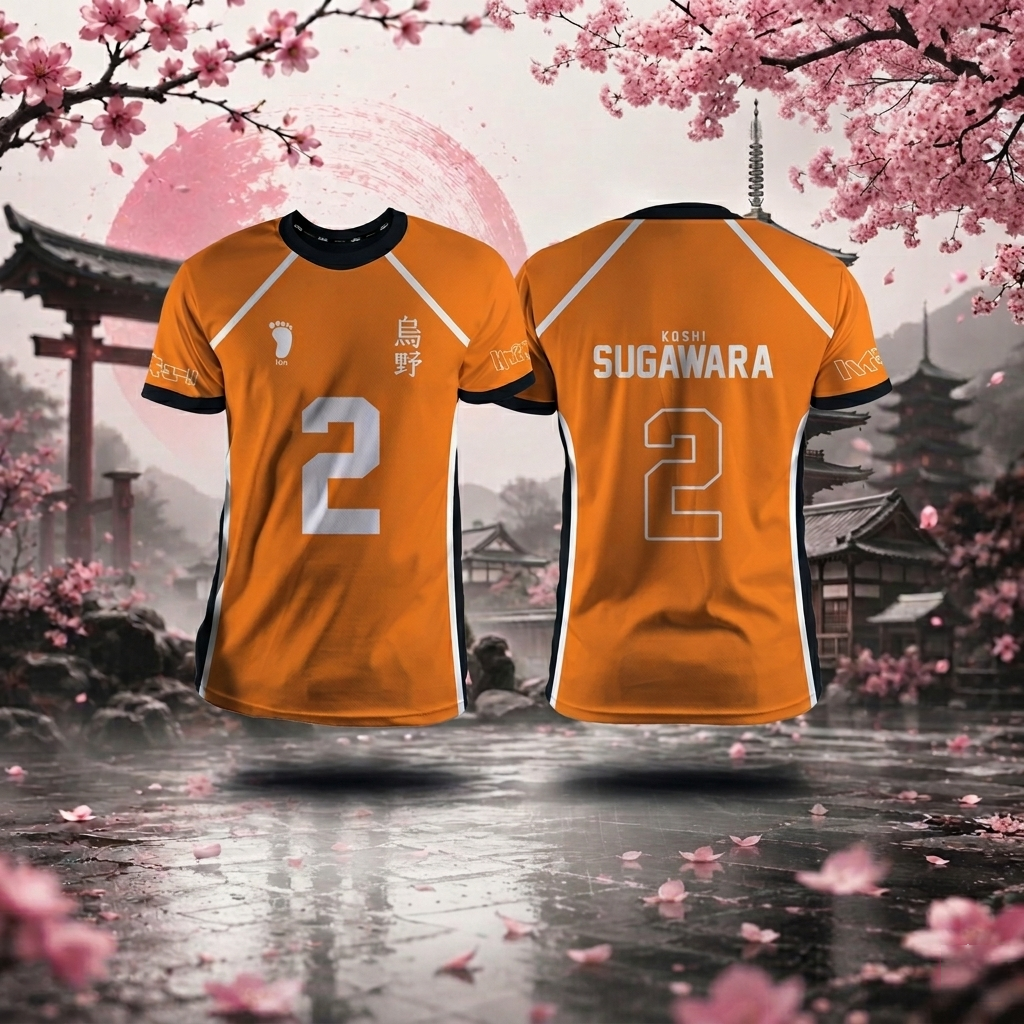 Uniforme naranja del equipo Karasuno Haikyuu | Sakura en fuera de juego