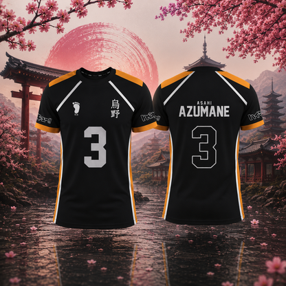 Maillot Noir Équipe Karasuno Haikyuu | Sakura Offside