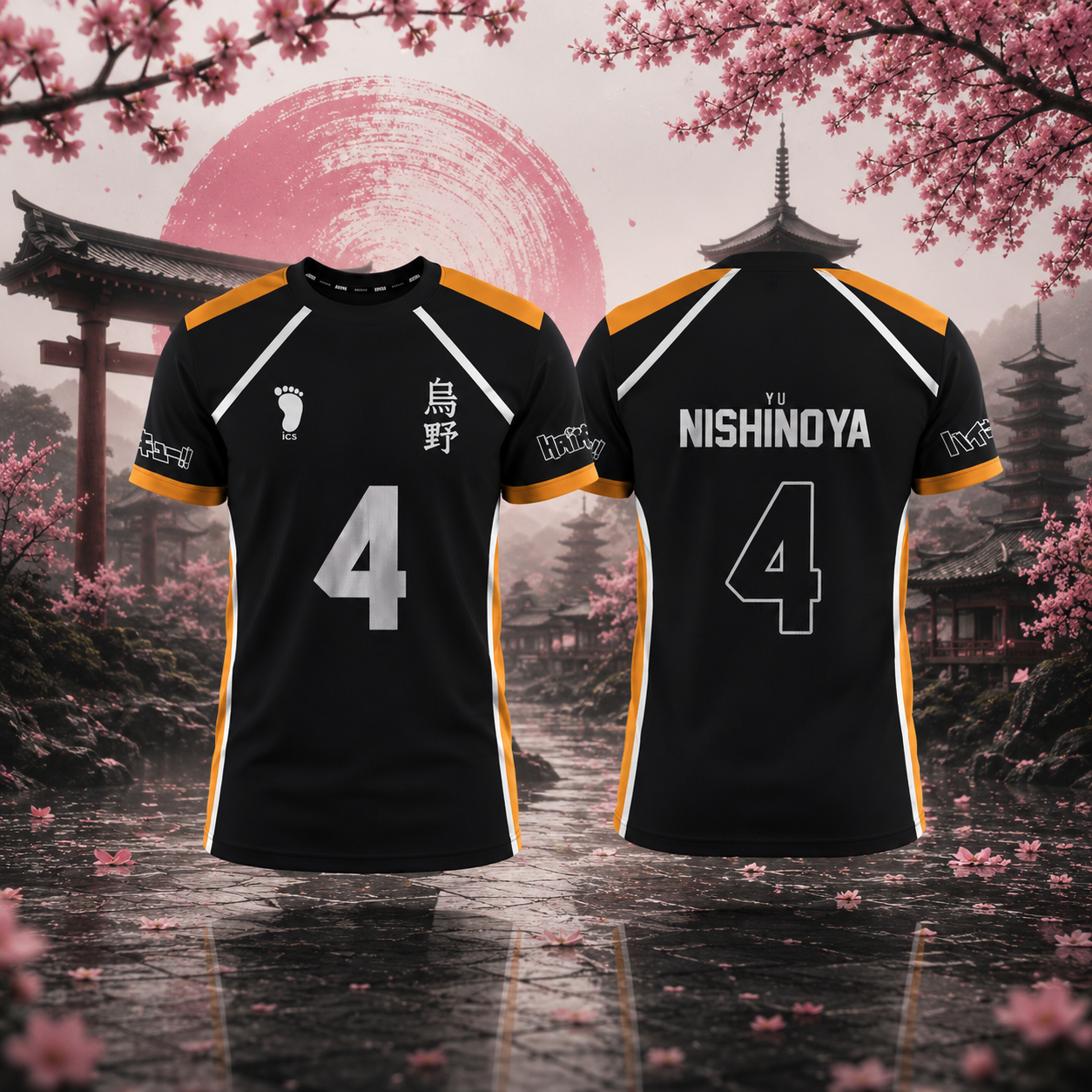 Maillot Noir Équipe Karasuno Haikyuu | Sakura Offside