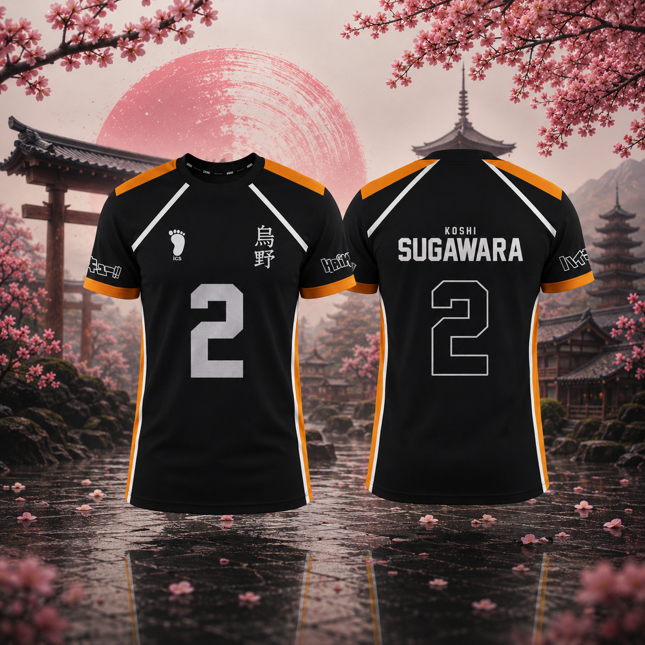 Maillot Noir Équipe Karasuno Haikyuu | Sakura Offside