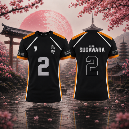 Maillot Noir Équipe Karasuno Haikyuu | Sakura Offside