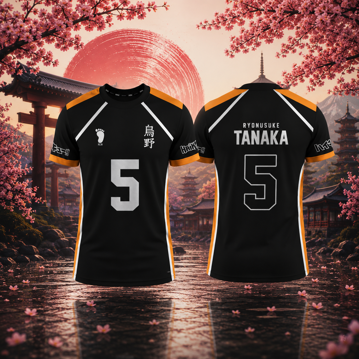 Maillot Noir Équipe Karasuno Haikyuu | Sakura Offside