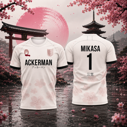Camisetas de fútbol SNK Attack on Titan Eren Mikasa Levi | Sakura Offside
