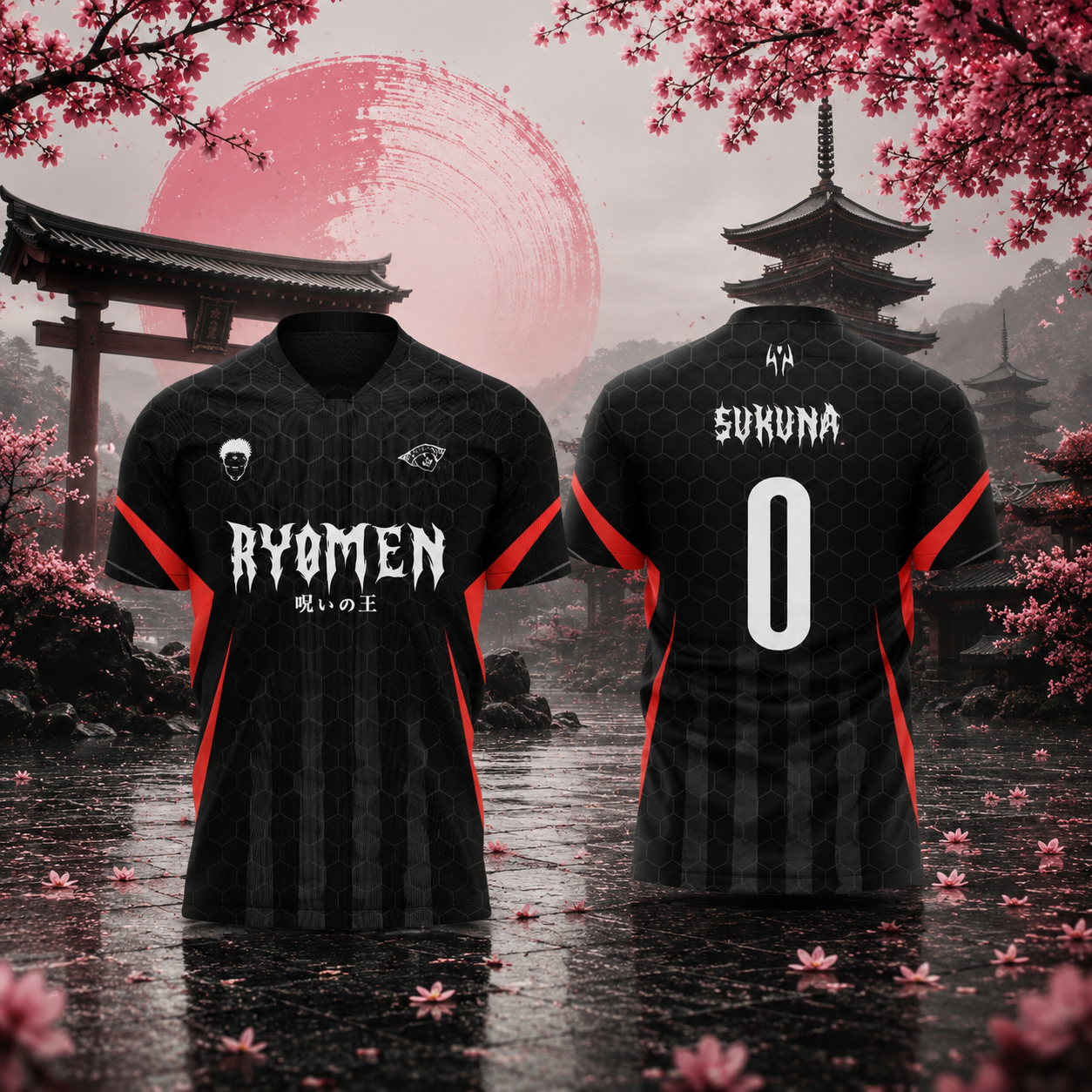 Maillot de football JJK Sukuna Roi des Fléaux | Sakura Hors-Jeu